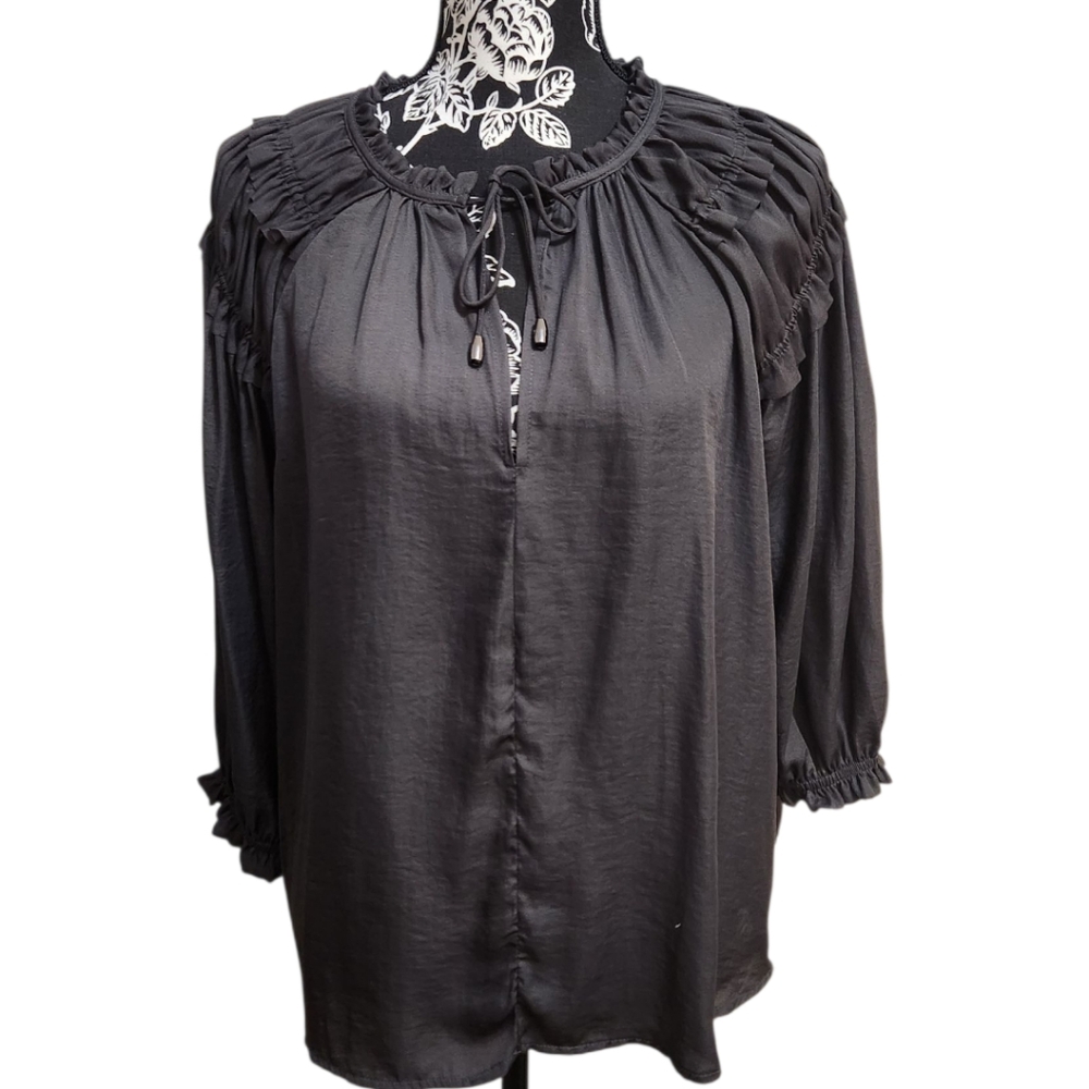 Hashtag In Trend Ruffle Shoulder Top